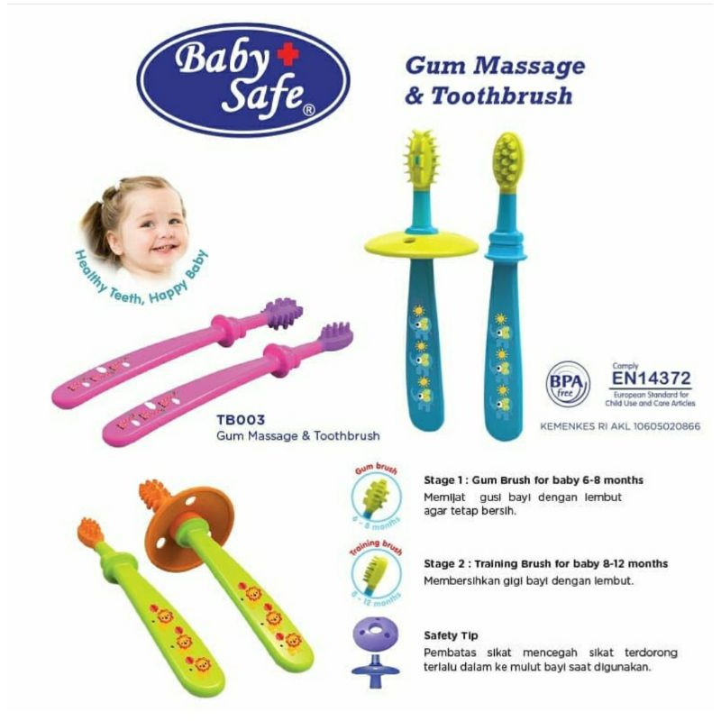 Babysafe  gum gum tootbrush TB003 /sikat gigi bayi