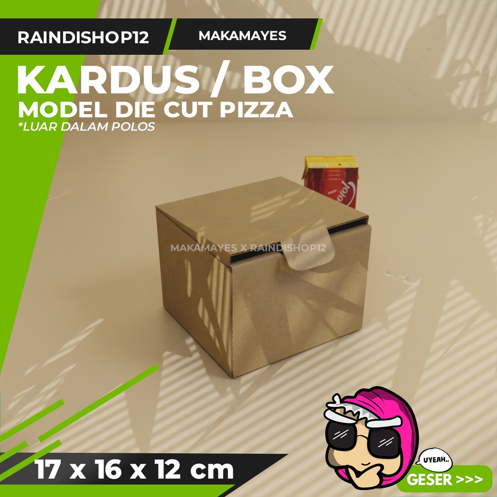 

(MIN 5 PCS) BOX 17 X 16 X 12 CM KARDUS DIE CUT PIZZA KEMASAN PACKAGING KADO