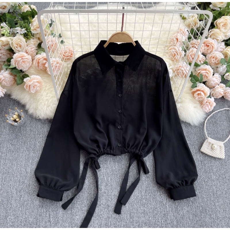 OUTER CHIFFON SABILA / CARDIGAN TRANSPARAN / KEMEJA KANCING / SHIRT TRANSPARAN / CARDIGAN KANCING