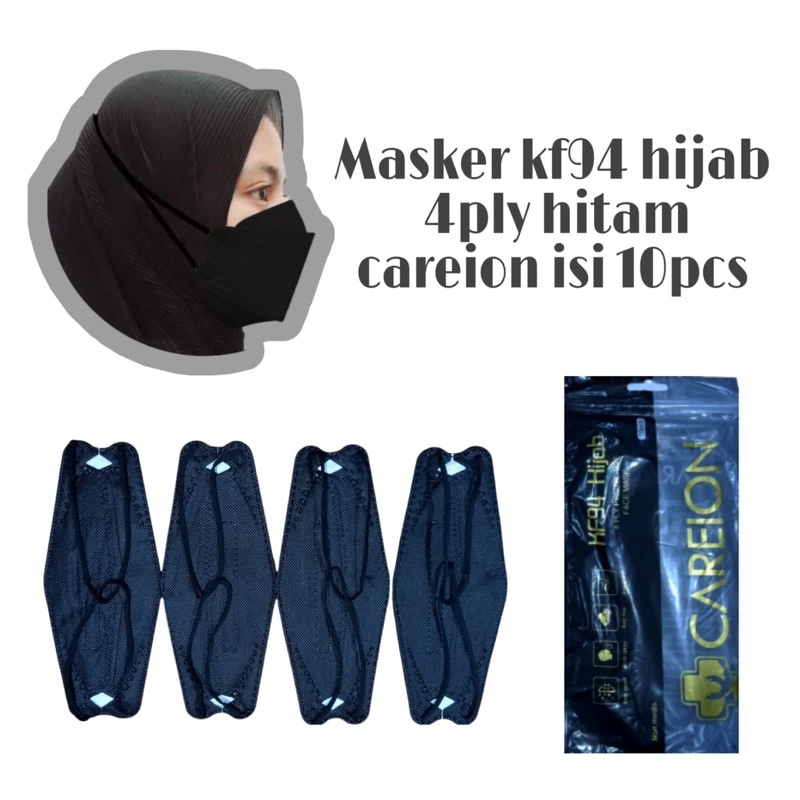 MASKER Kf 94 CAREION HIJAB 4 PLY ISI 10PCS