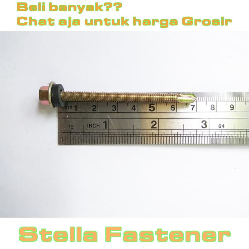 5 pcs Sekrup Roofing Baut Roofing M5 x 70 Baut / skrup / sekrup / roofing halus / ruping Atap   Gros