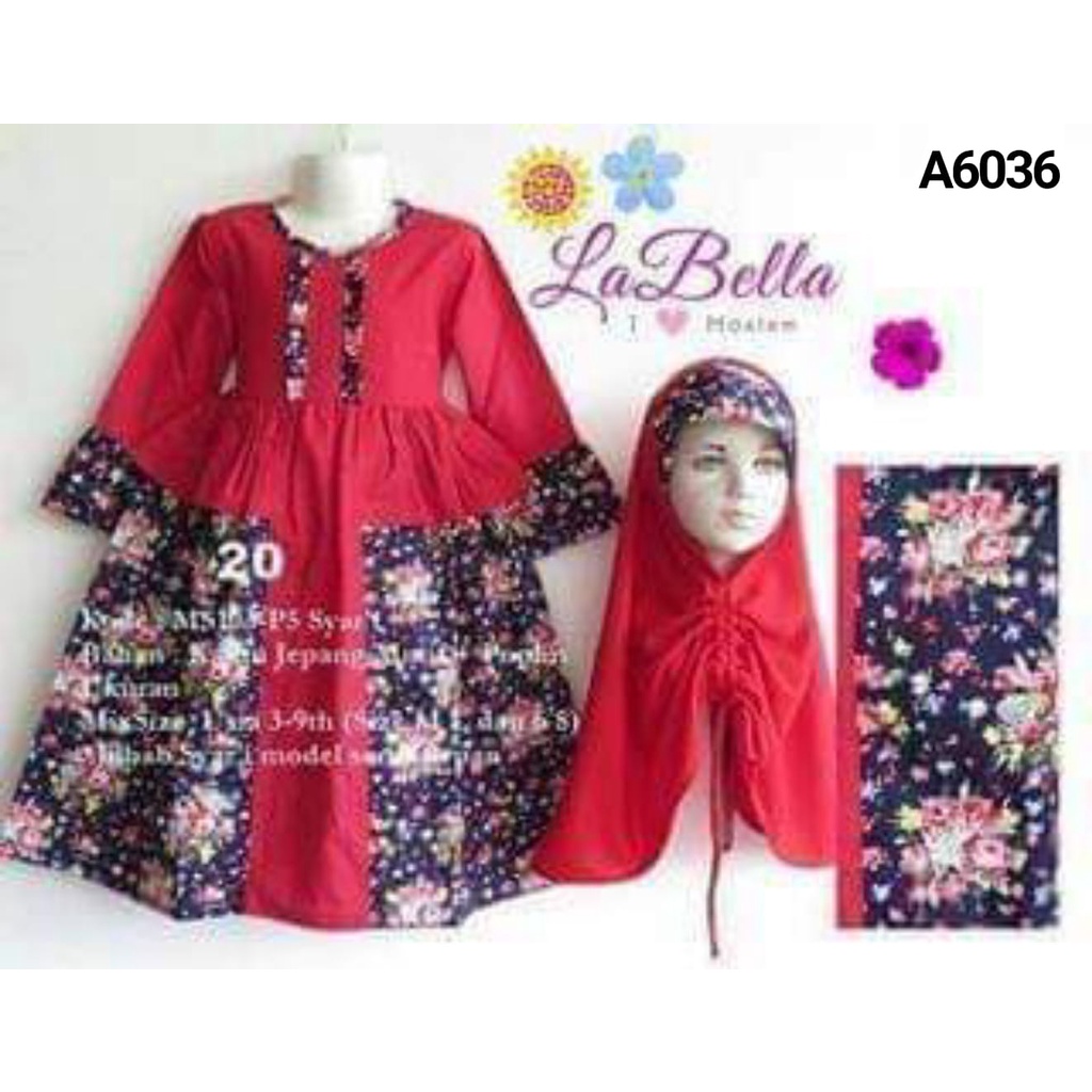 GAMIS ANAK LABELLA RED 8-9THN A6036