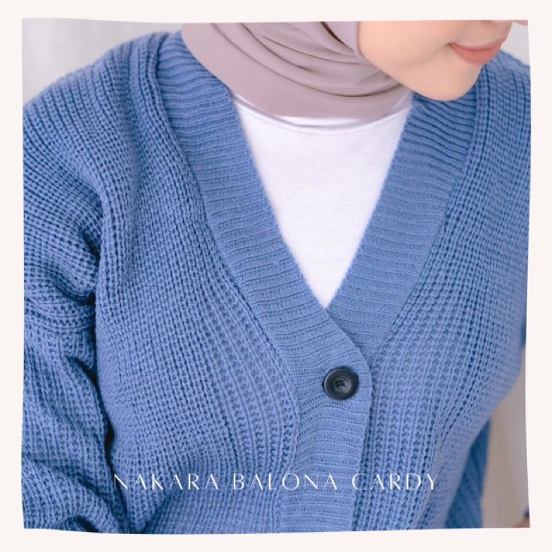 Nakara Cardigan Rajut Premium / Cardigan Rajut Wanita / Cardy Oversize Lengan Balon