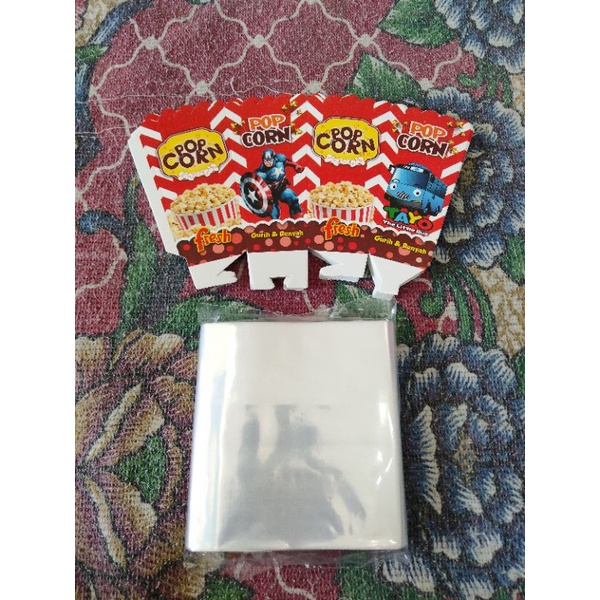 

karton popcorn + plastik popcorn / kotak popcorn / kertas popcorn / plastik popcorn / kardus popcorn