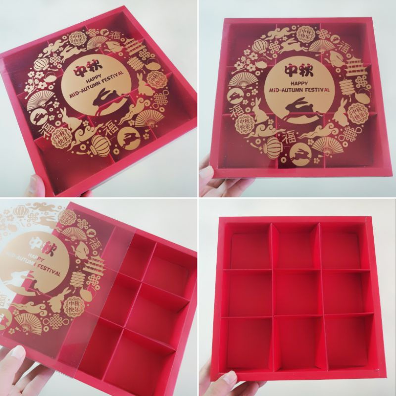 

Dus mika mooncake 50 gr & 75 gr sekat 9 " Rabbit I - Merah " ( 1 pack isi 5 pcs dus dan kartu ucapan )