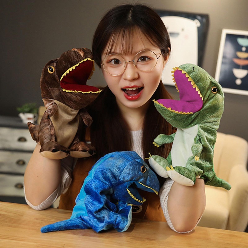 Mary Simulasi Kartun Hewan Dinosaurus Tangan Untuk Boneka Wayang Sarung Boneka Lembut Mainan Mewah Hadiah Anak