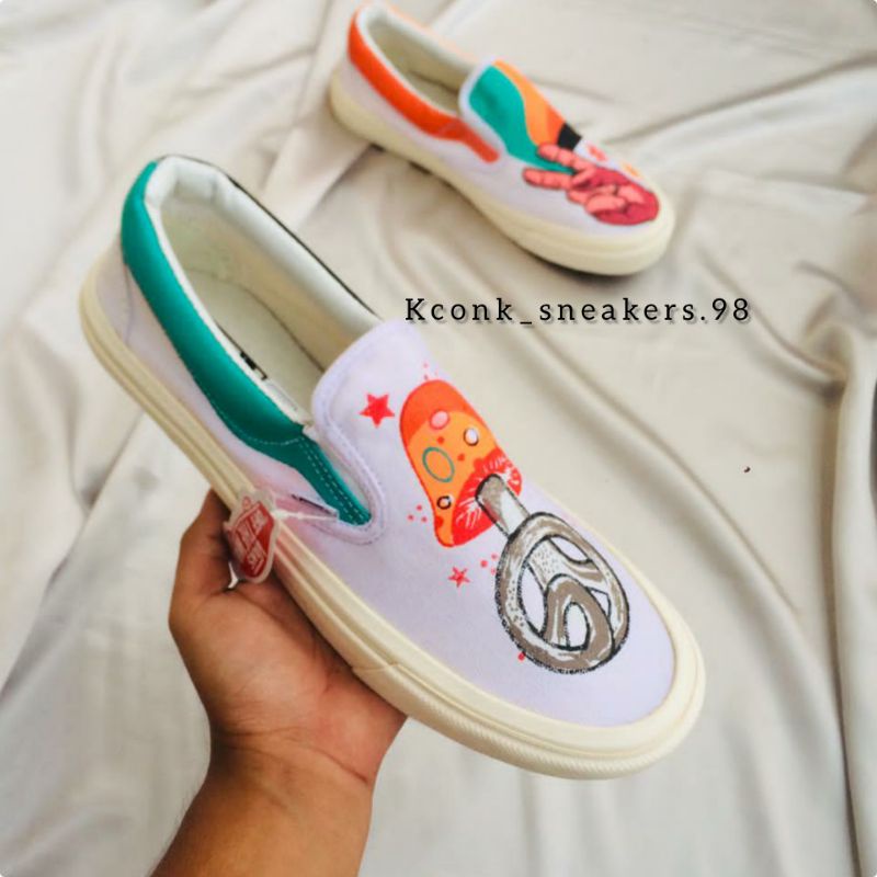 Sepatu Vans Slip On HippiE Costom Exclusive Release (Special Box) Pria Wanita