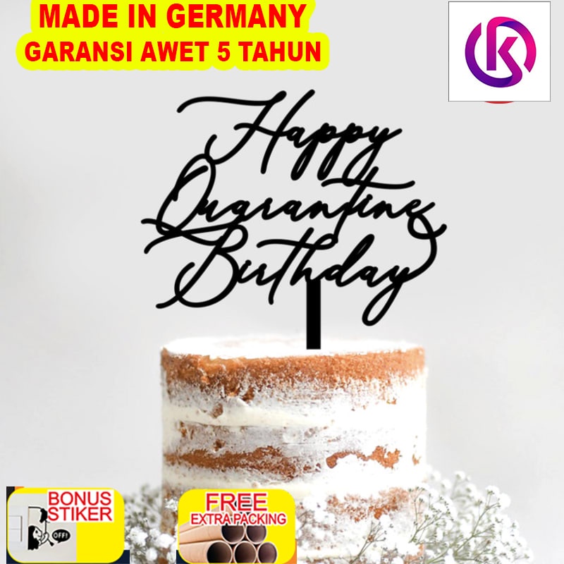 

Terlaris Custom Cake Topper Akrilik Quarantine Birthday Topper Kue Hiasan Kue - 10cm