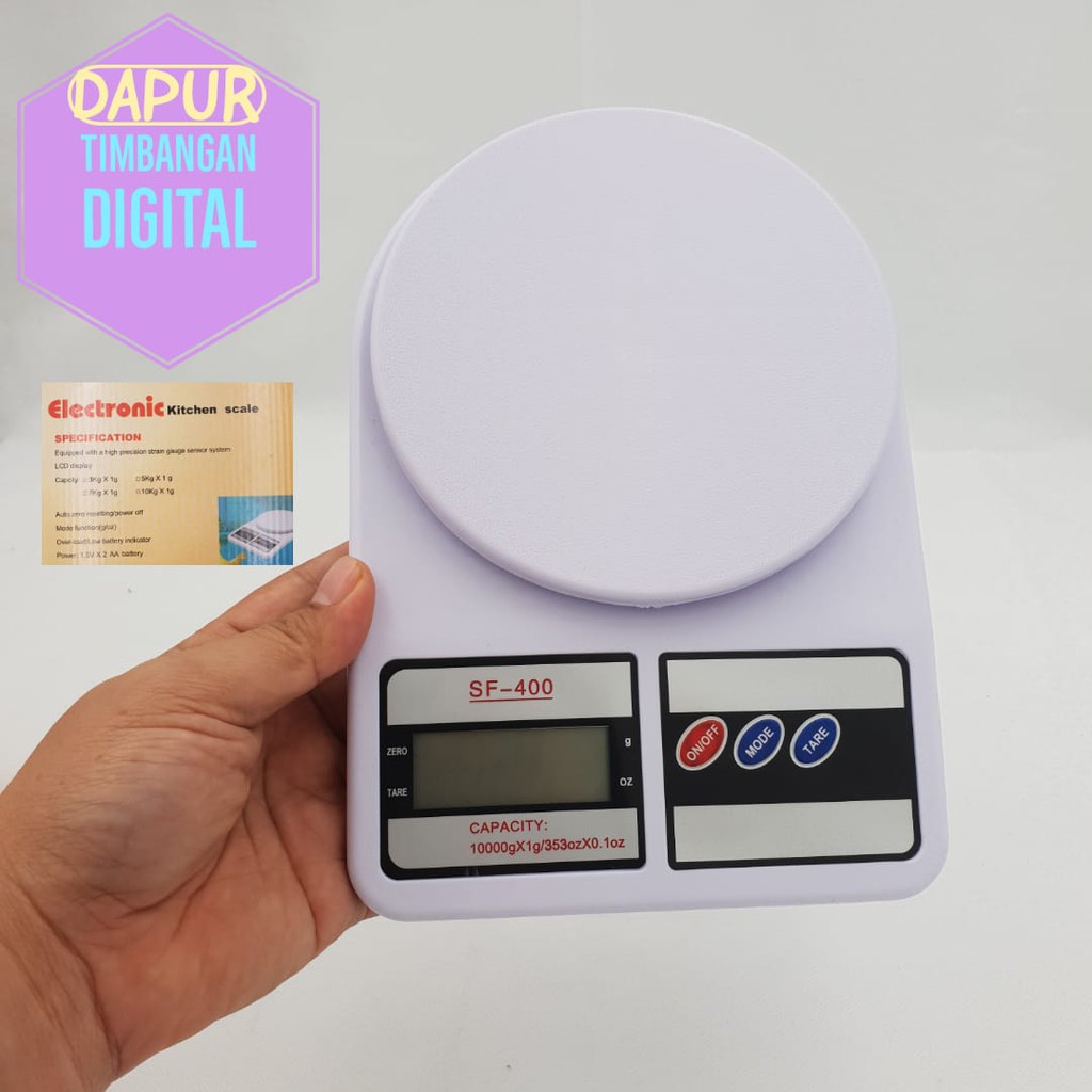 Timbangan Dapur Digital SF 400 Kapasitas 10 Kg/ Timbangan Kue/ Timbangan Serbaguna Digital/Electric