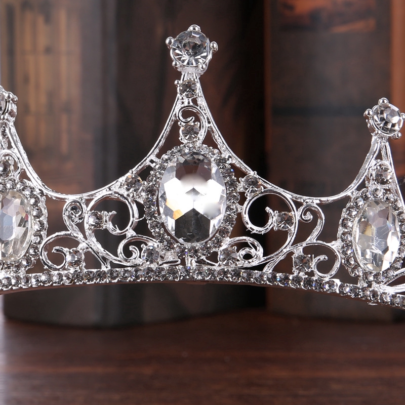 Tiara Mahkota Princess Bahan Alloy Warna Silver untuk Wanita