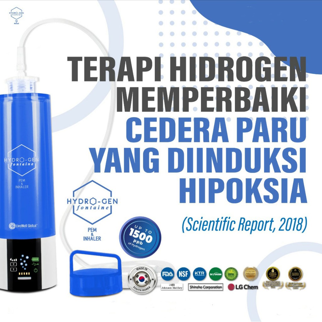 Botol Air Hidrogen Fontaine dan Air Antioksidan / Hydrogen Fontaine 2.1 (PEM &amp; Inhaler) LWG