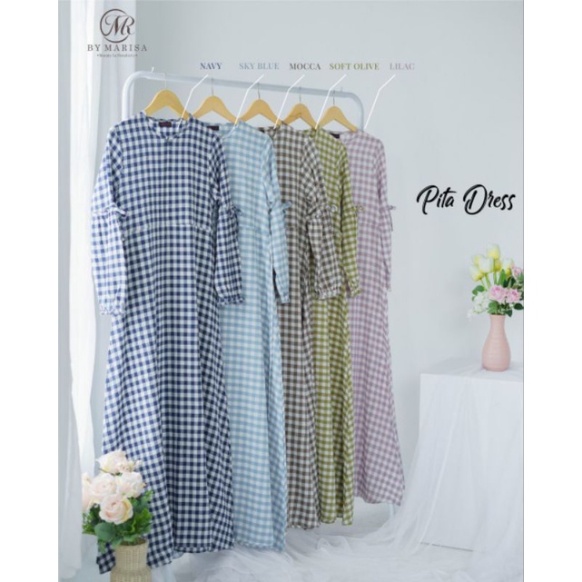 Pita Dress by MR by Marisa Dress Crinkle Dress Vintage Dress Kotak Kotak