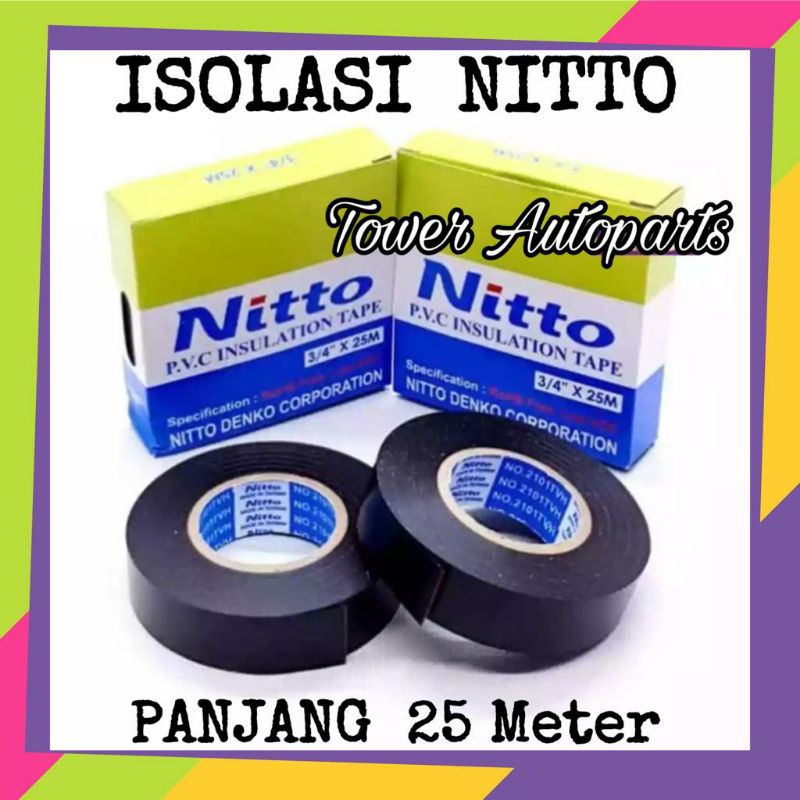 Isolasi Nitto Untuk Kabel Mobil Motor &amp; Listrik / Solatip Nitto Original