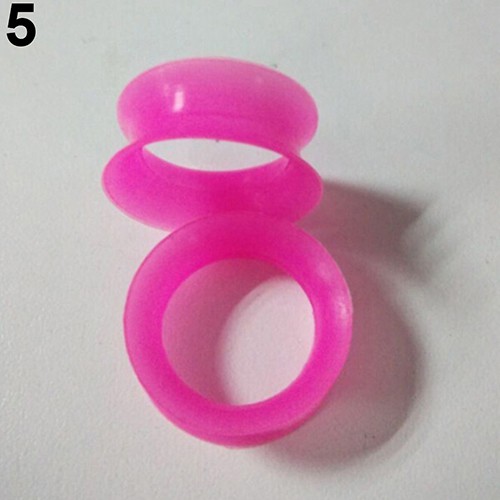 2 Pcs Soft Silicone Ear Flesh Tunnels Plug Stretcher Piercing Gauge Earrings