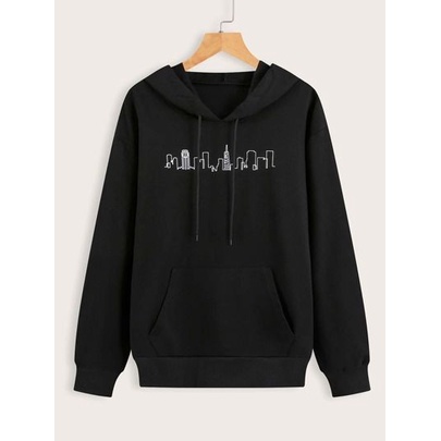 HOODIE UNISEX CITY LINE ART - ATASAN TEBAL TERLARIS