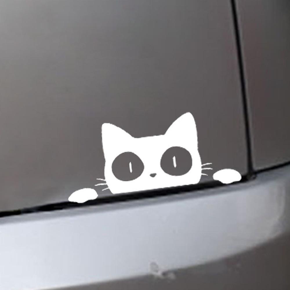 Lanfy Stiker Motif Kartun Kucing Mengintip