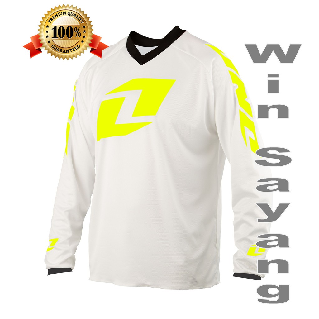 Jersey Sepeda Gowes dan gunung putih kuning stabilo