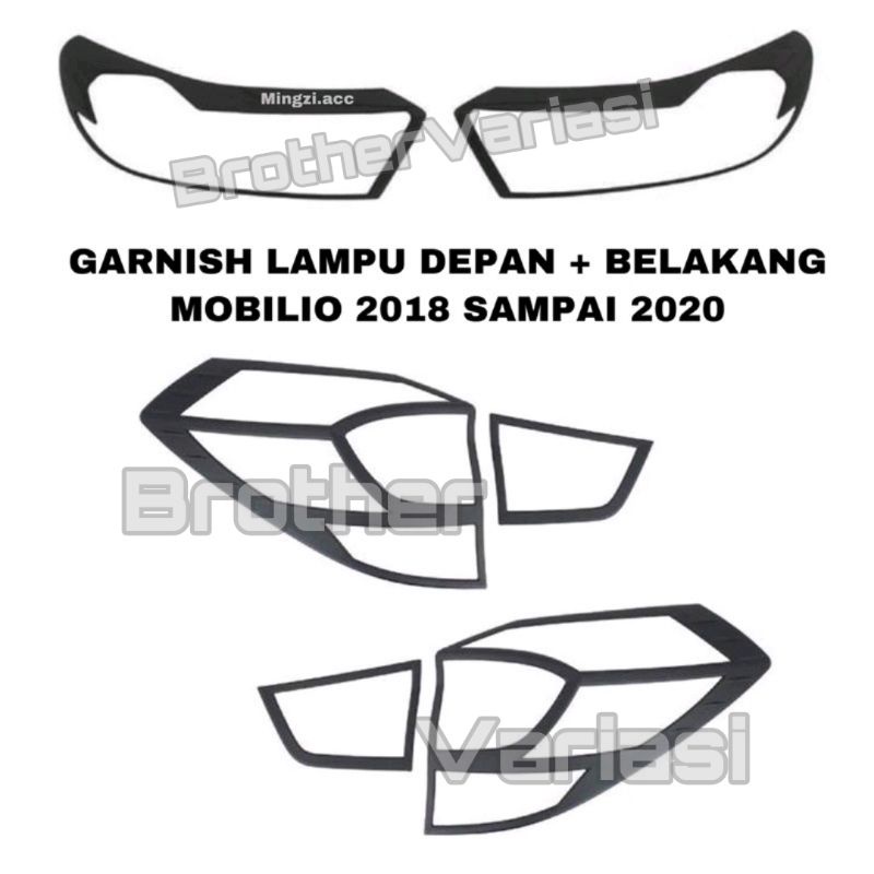 MOBILIO 2018 2019 2020 GARNISH LAMPU DEPAN BELAKANG HITAM BLACKDOP MOBILIO RS