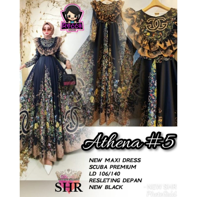 GAMIS DRESS MEWAH SCUBA PREMIUM ATHENA BY SHR
