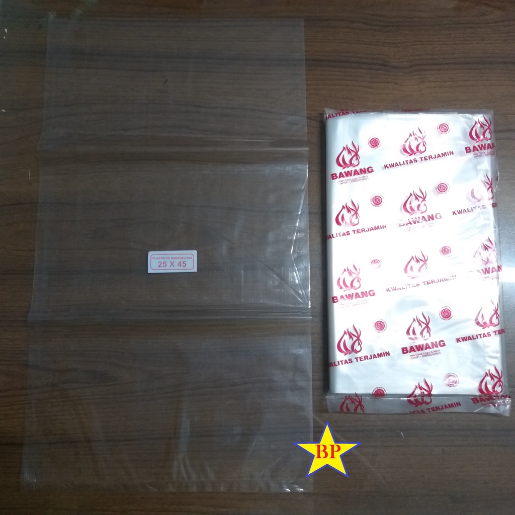 Plastik PP Bawang 25 x 45 cm/ Plastik Bening Kantong Kiloan/ Plastik Bening merk Bawang