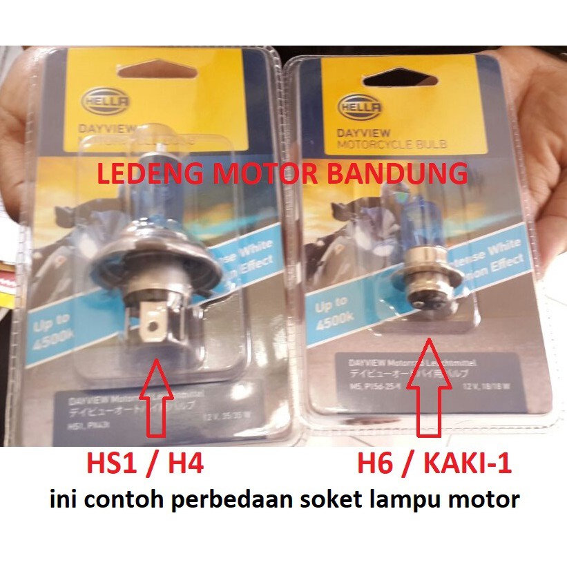 H6 Kaki-1 Hella DayView Kaca Biru Bulb M5 Bohlam Halogen Motor Bebek Matic