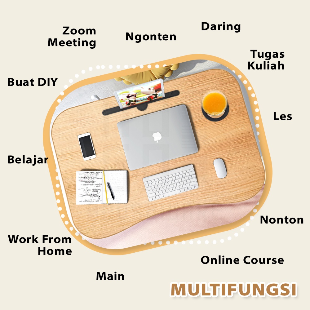 HUGO Meja Laptop Portable / Meja Belajar Anak / Meja Lipat Multifungsi Anti Air