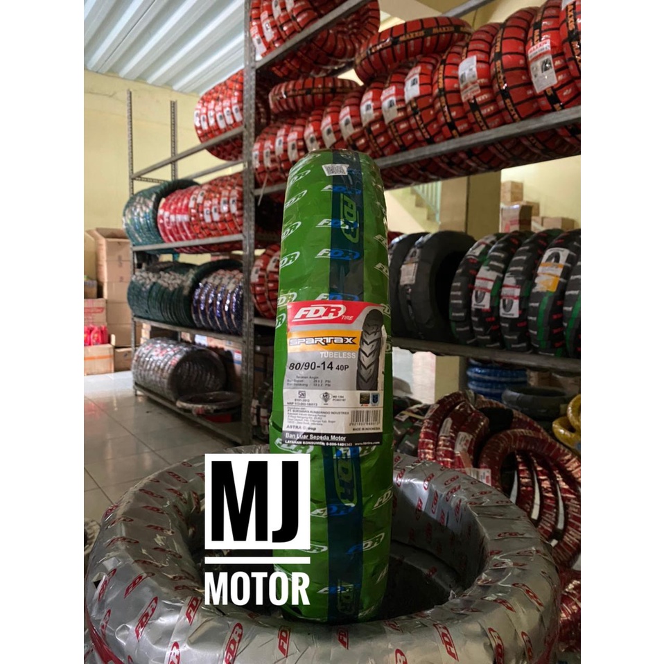 Ban FDR 80/90 ring 14 TUBELESS SPARTAX untuk ban depan motor Matic