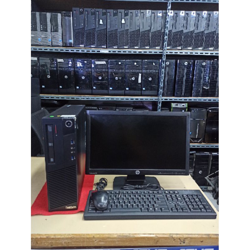 Paket murah Pc Lenovo desktop i3 4130 gen4 ram 4gb hdd 500gb dvd led 19inc keyboard mouse siap pakai