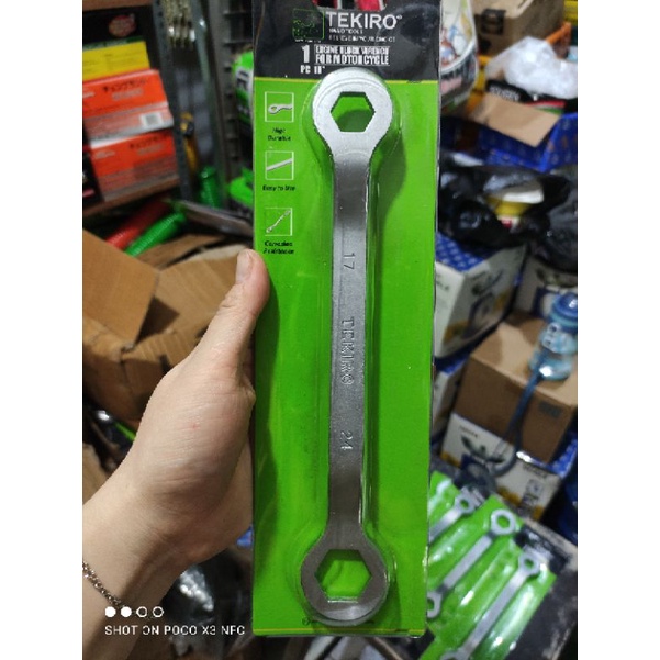 kunci block mesin tekiro bengkok 17x24mm/ engine block wrench tekiro 17x24mm