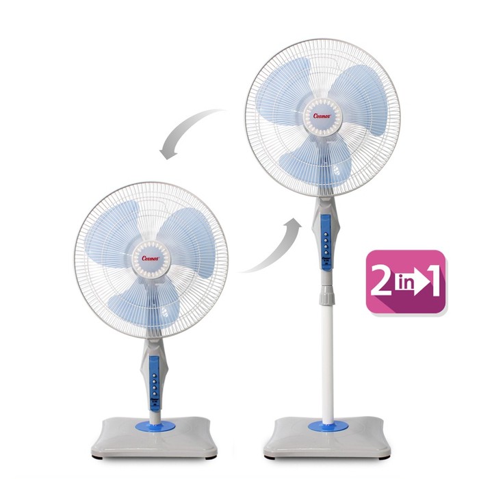 Cosmos 16 SNQ Kipas Angin Berdiri 2in1 16 inch Stand Desk Fan Kaki Kotak 16SNQ