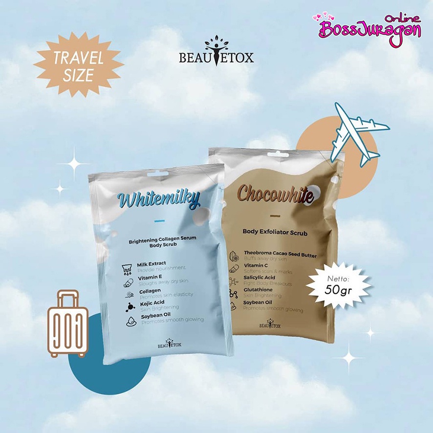 (BOSS) (50g /120g) BEAUTETOX Series - Gluta Collagen Soap &amp; Body Scrub ( SABUN / LULUR )
