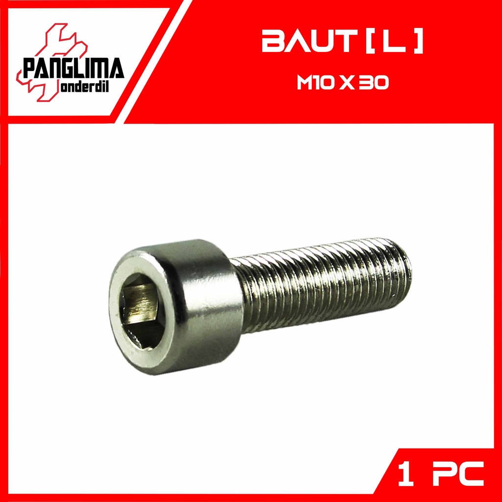 Baut L-L8 M10x30-10x30-M 10 x 30 Kunci-K 8 P-Pitch 1.25 Baud-Bolt