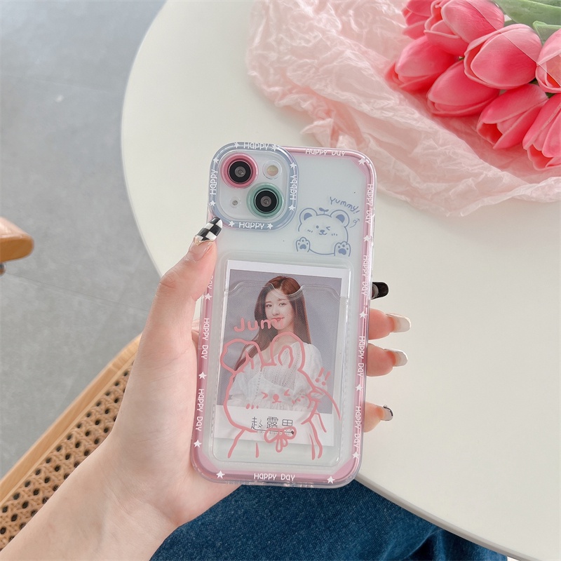 Soft Case Transparan Desain Kelinci Beruang Kecil Untuk Iphone 7 8 Plus X XR XS 11 Pro MAX 12 13 Pro MAX