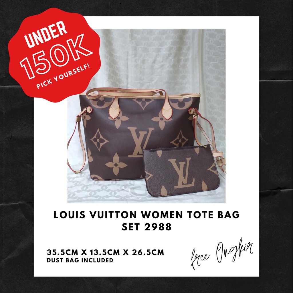 LV Women Tote Bag Set 2988 #TAS SELEMPANG WANITA #TAS BRANDED IMPORT #LOW DAMAGED