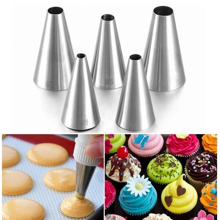 Round Icing Piping Nozzles (5pcs)