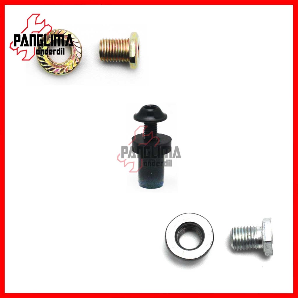 Baut Wellnut Visor Honda-Yamaha NMAX-N MAX &amp; XMAX-X MAX &amp; X-Ride &amp; Lexi &amp; ADV 150 Chrome-Karet-Kuning Baud Mur Welnut-Well-Wel NutWindshield-Winsil-Winshild Anti Jebol