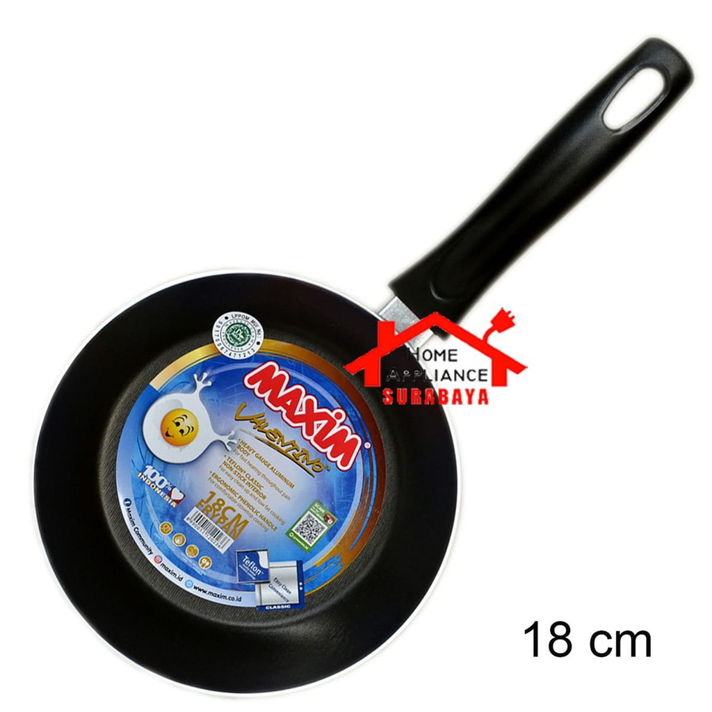 Frypan - Fry Pan Panci Wajan Goreng Frypan Teflon Anti Lengket Maxim 18CM Valentino 18 CM