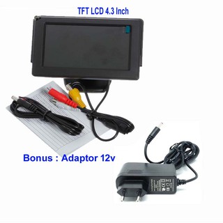 Monitor LCD Mini TFT 4.3 Inc + Adaptor Buat Cari Sinyal/ Tracking Satelit Parabola