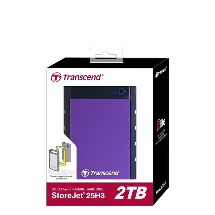 Hardisk External Transcend Storejet 25H3 2TB Blue / Purple HDD External