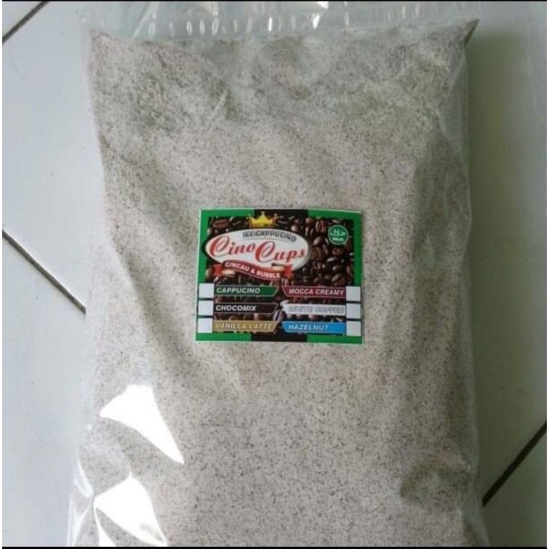 

Bubuk Minuman Cappucino Cincau CAPCIN 1kg / Boba / Bahan Susu Kocok / Powder Drink