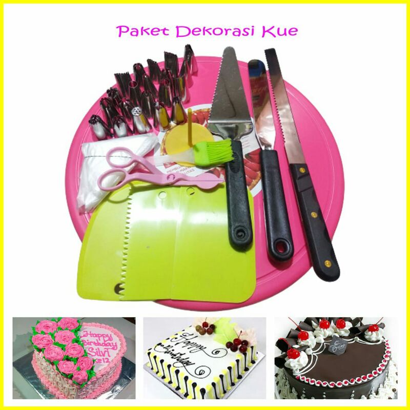 paket dekorasi kue pernikahan / set 55 alat dekorasi kue ulang tahun