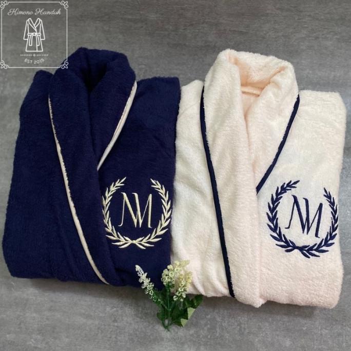 Kimono Handuk Bathrobe Couple Bordir Depan ---NEW---