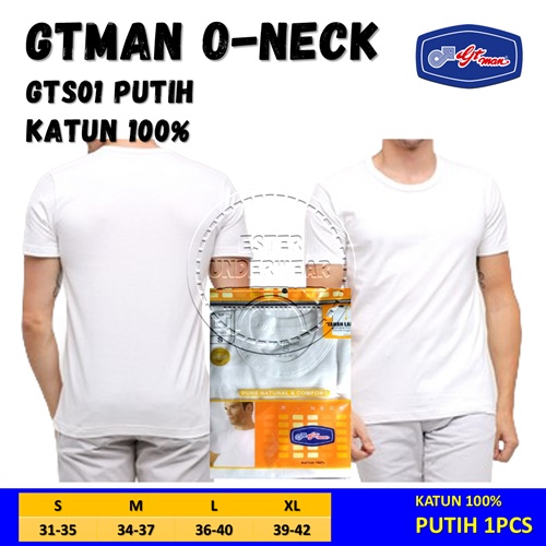 Kaos Dalam GTMAN ROUND NECK PUTIH GTS01BP ISI 1PCS