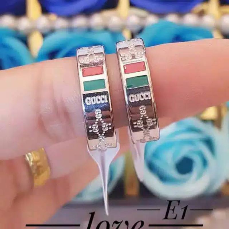 CINCIN SILVER GUCCI CINCIN WANITA PRIA TITANIUM ANTI KARAT