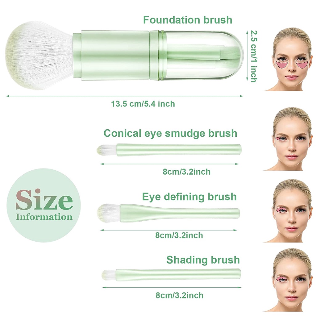 [Stock] 4 in 1  Professional Makeup Brush Sets