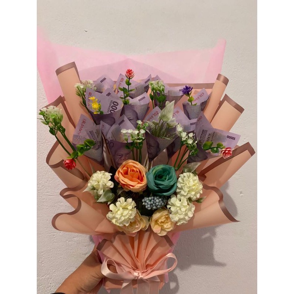 bucket money / bouquet money / bucket ulang tahun / bucket bunga