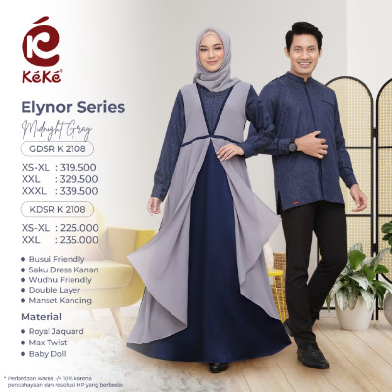 GAMIS IBU SARIMBIT KEKE TERBARU 2022 ELYNOR SERIES GDSR K 2108 MIDNIGHT SIZE XXL BUSUI WUDLU FRIENDL