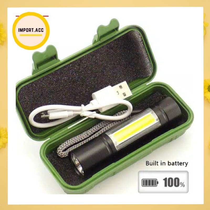 Senter Mini XPE Led COB Cas Usb Charger / Senter  Jarak Jauh [import]