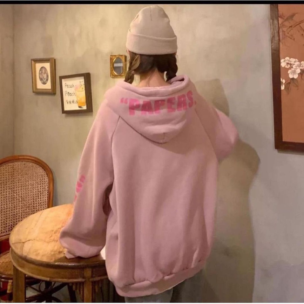 Papers Hoodie Wanita Oblong Crowneck Polos Basic Premium Fit To L Besar