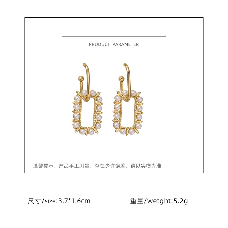 Korea anting-anting 925 perak anting-anting anting-anting persegi panjang slim wajah anting-anting r